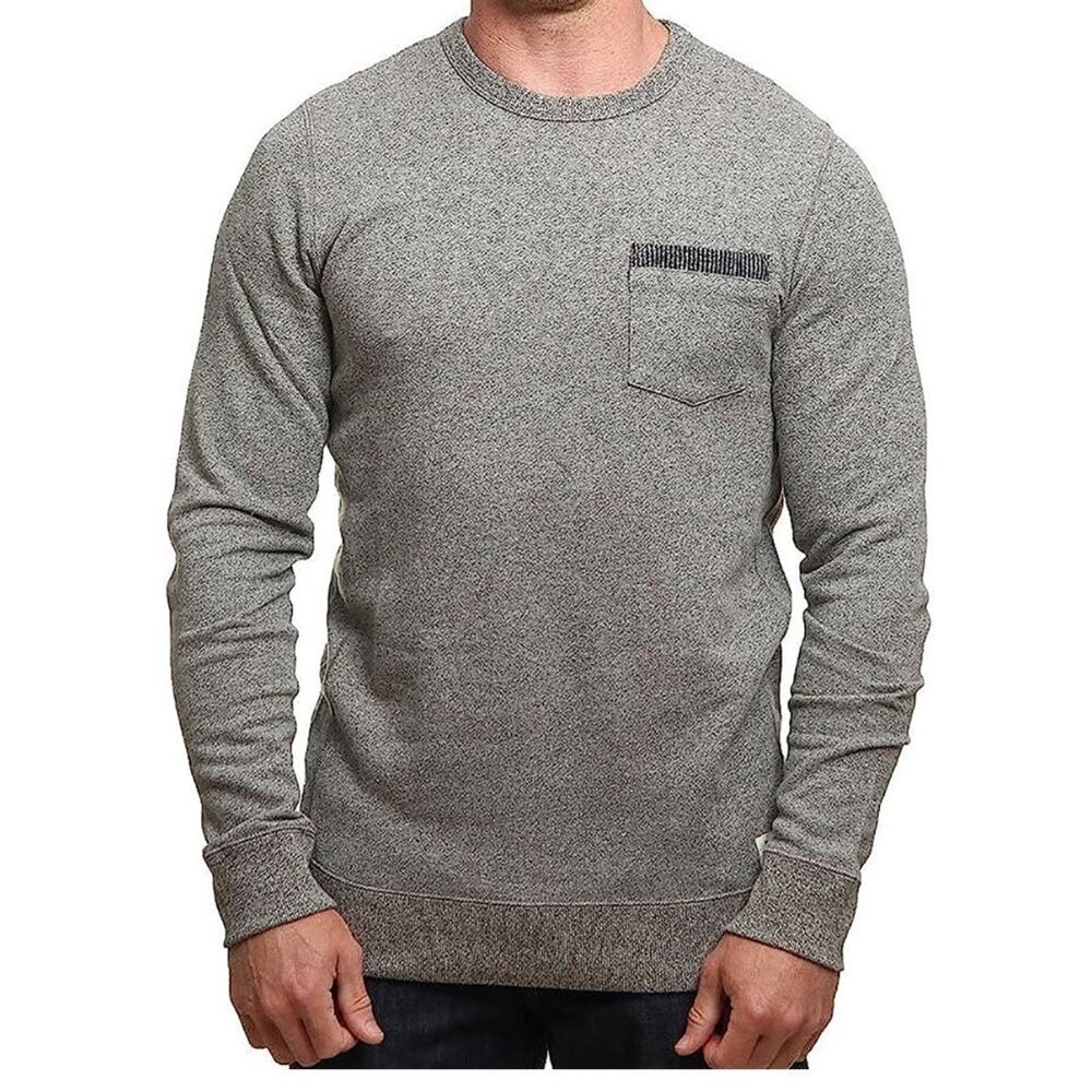Reef Men's Gray Sweater Long Sleeved Shirt With Pocket Size Small